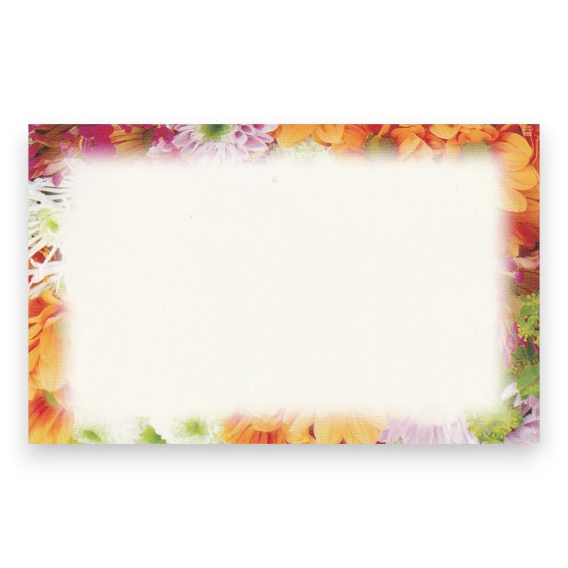 50pc 3.5&quot;x2.25&quot; Enclosure Cards w/Flowers Multicolor
