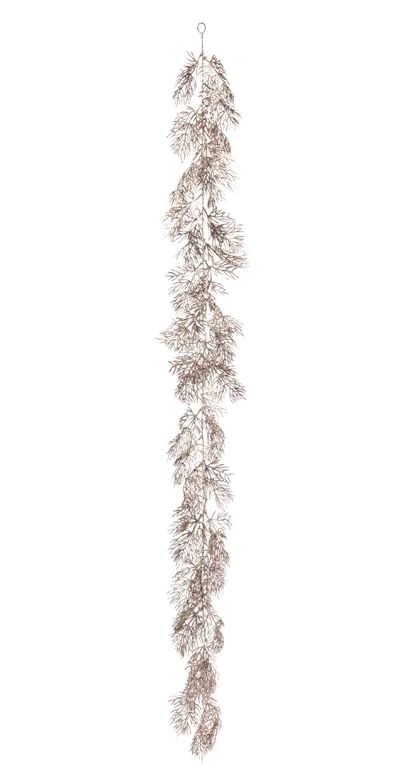 63&quot; Glitter Pine Garland Gold