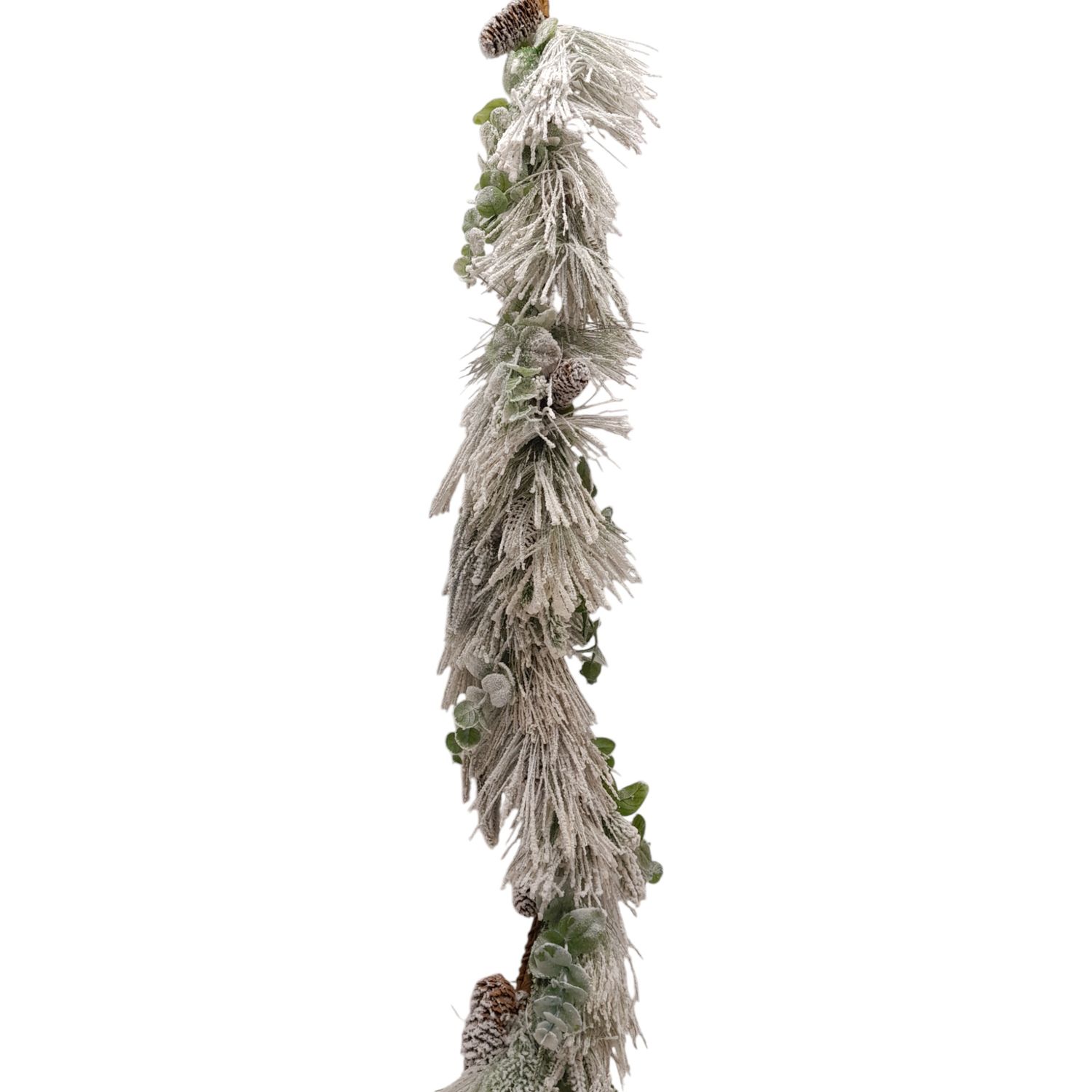 60&quot; Snow Pine/Juniper Eucalyptus Cone Garland