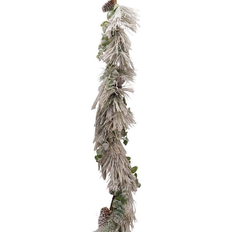 60&quot; Snow Pine/Juniper Eucalyptus Cone Garland