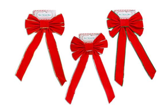 10&quot;x22&quot; Red Velvet Bow Assorted