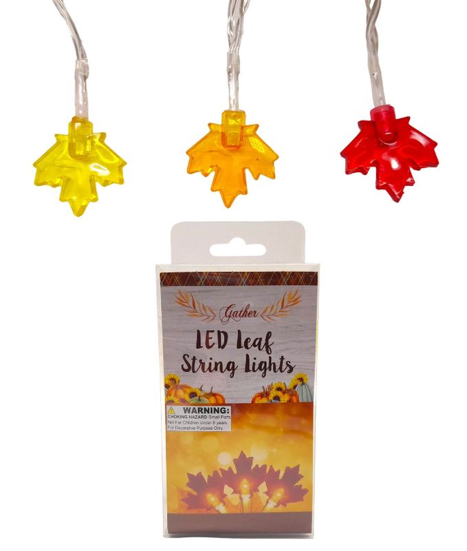 4&#39; 10 Lite Led Harvest Leaf String Lights (Batteries Not Included) Assorted