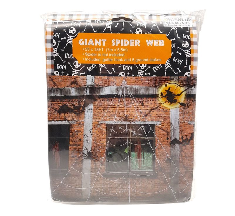 23&#39;x18&#39; Outdoor Spider Web w/Gutter Hook/5 Stakes