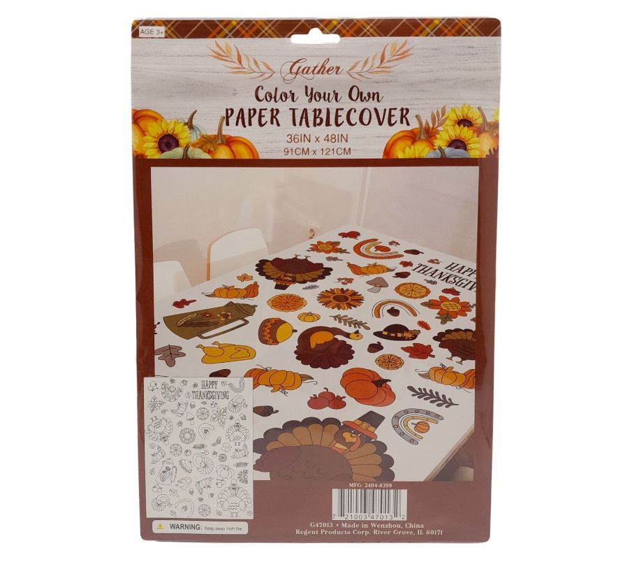36&quot;x48&quot; Harvest Color Your Own Paper Table Cover