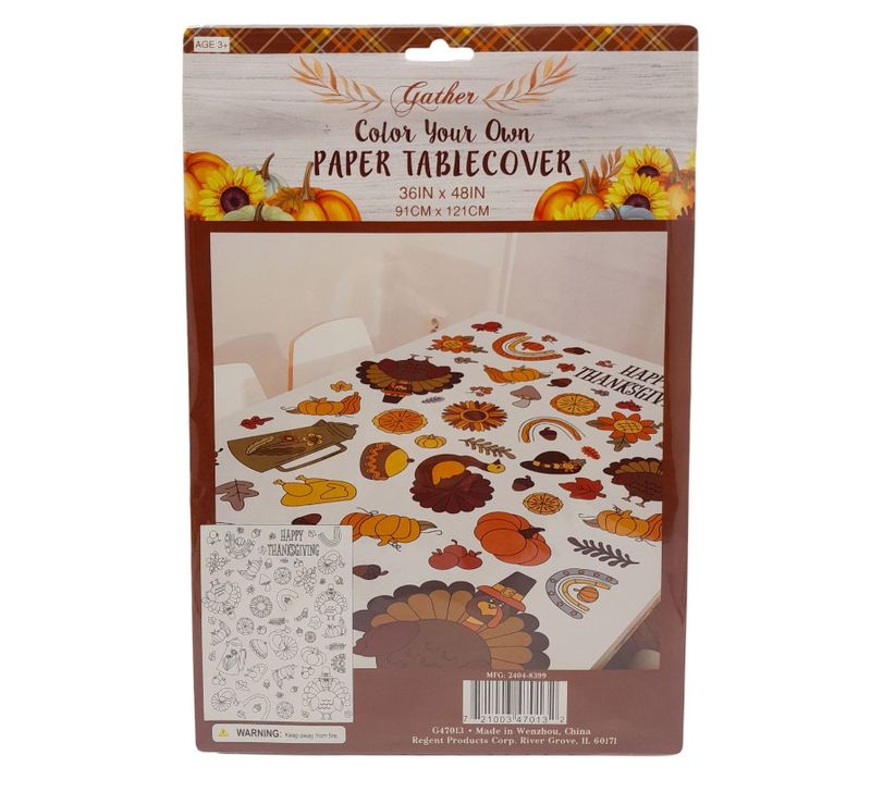 36&quot;x48&quot; Harvest Color Your Own Paper Table Cover