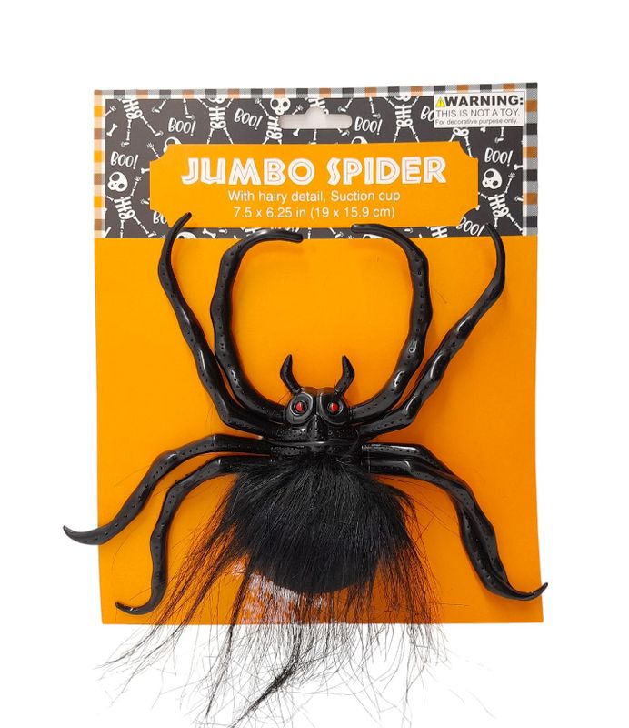 7.5"x6.25" Jumbo Hairy Spider w/Suction Cup 7.5"x6.25" Jumbo Hairy Spider w/Suction Cup