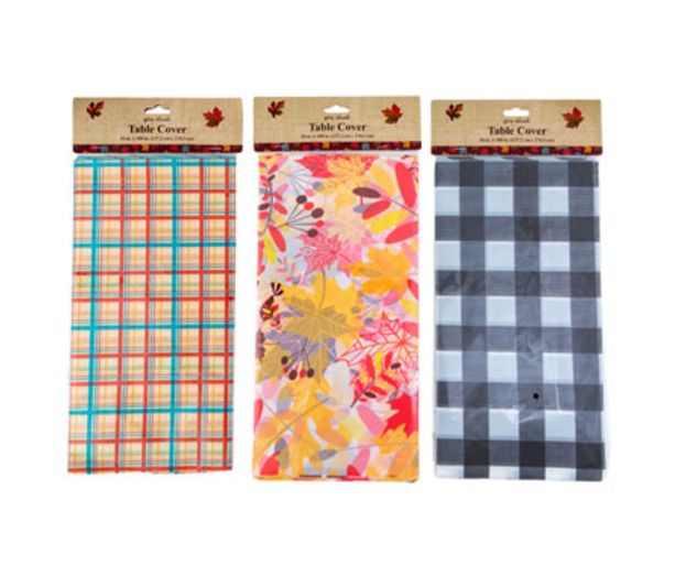 54&quot;x108&quot; Plastic Harvest Table Cover  Assorted