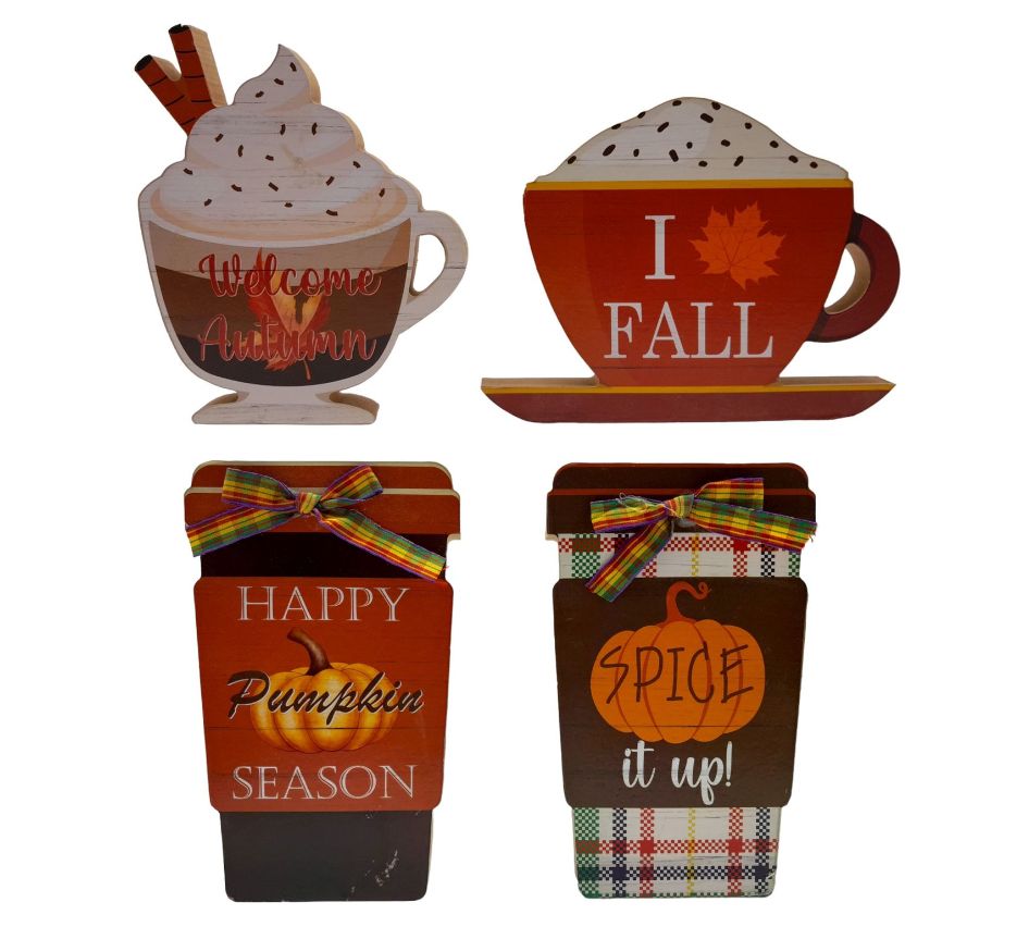 6&quot;-7&quot; MDF Coffee Fall Signs Assorted
