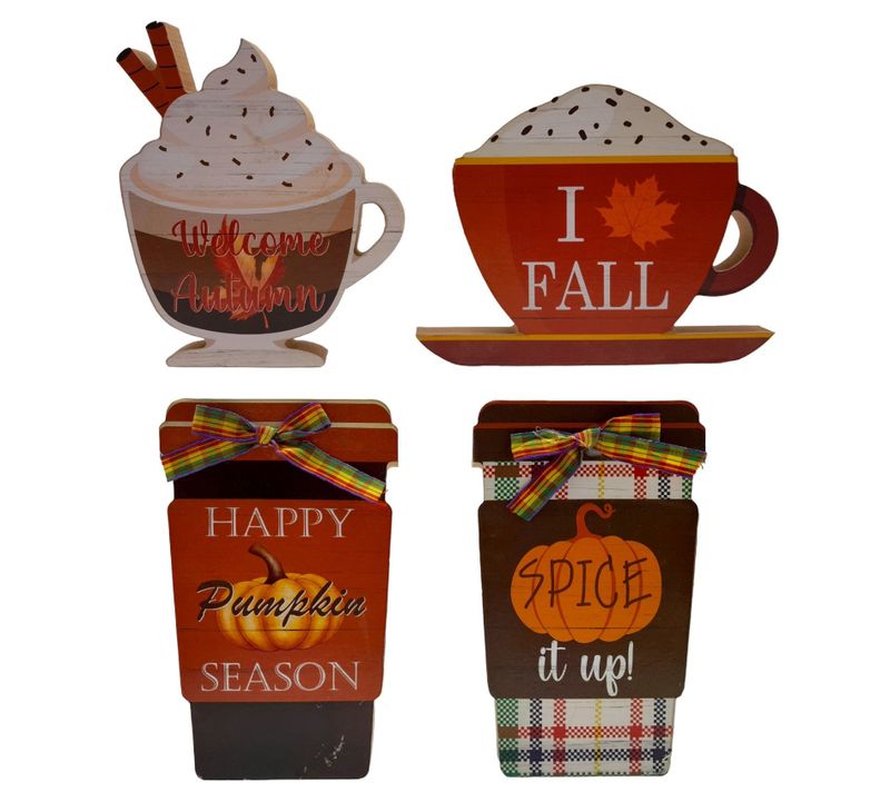 6&quot;-7&quot; MDF Coffee Fall Signs Assorted