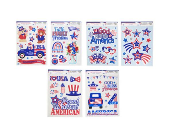 Patriotic Window Clings Assorted