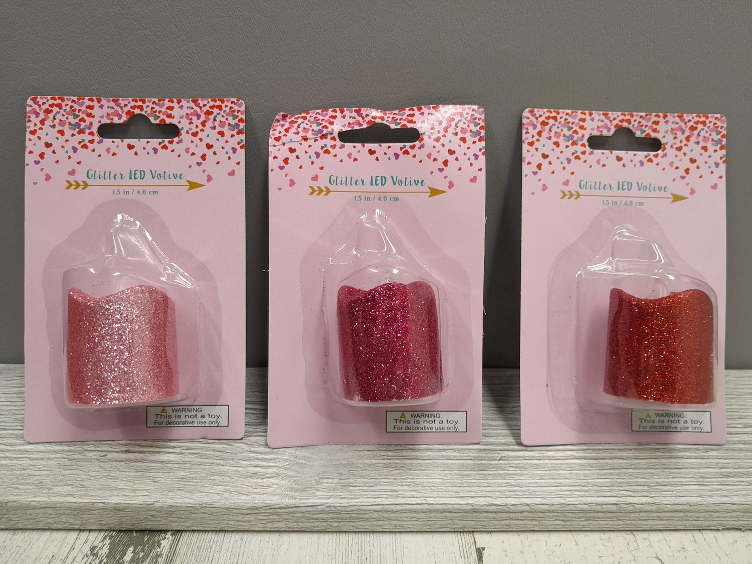 1.5&quot;  LED Glitter Votive Assorted