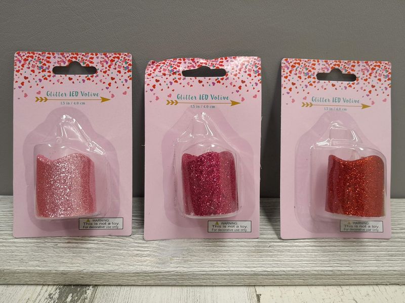 1.5&quot;  LED Glitter Votive Assorted