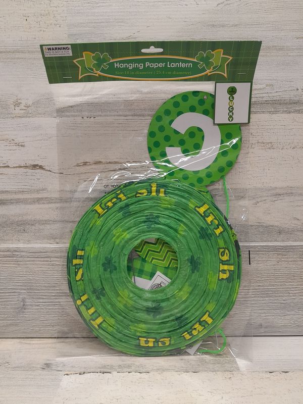 10&quot; St. Patrick&#39;s Day Hanging Paper Lantern Assorted