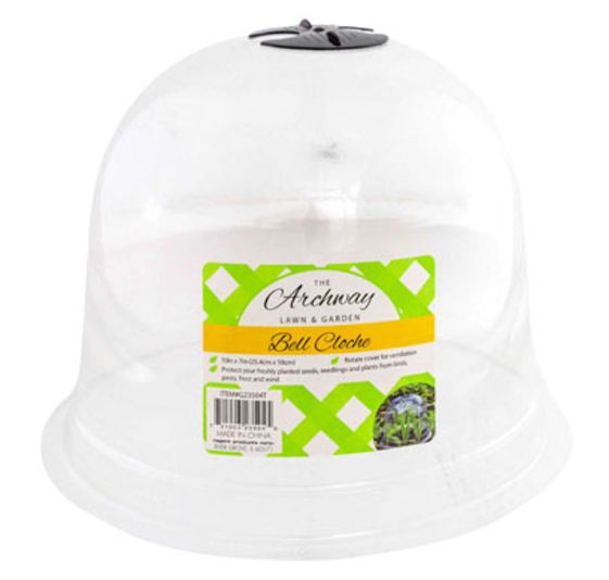 10&quot;x7&quot; Clear Plastic Bell Cloche w/Rotating Vent Top