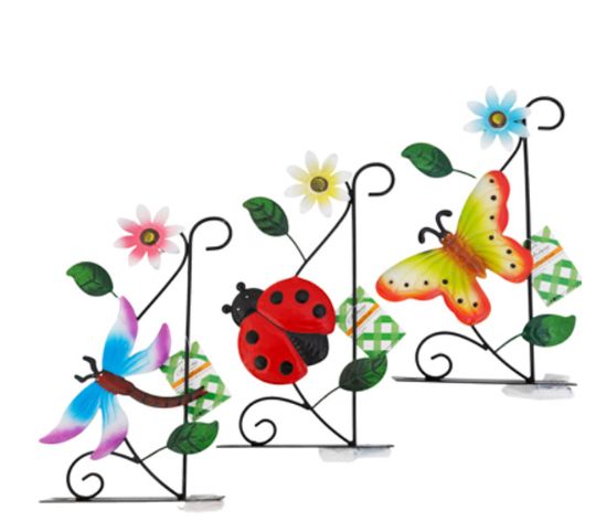 10.5&quot;x5.9&quot; Plant Bracket w/Painted Steel Bug Design Assorted