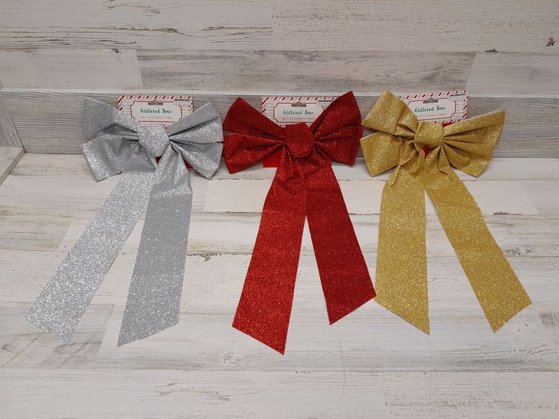 11.5&quot;x22&quot; Glitter Bow Assorted