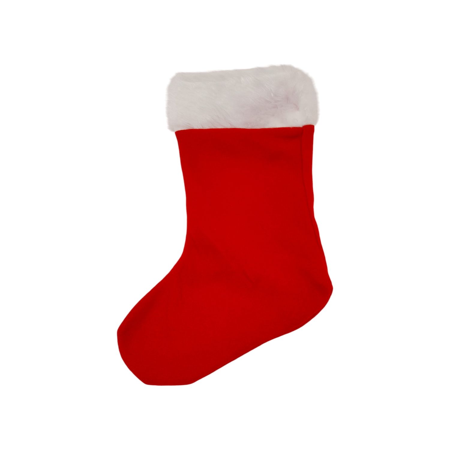 18&quot; Red Felt Stocking w/White Plush Trim
