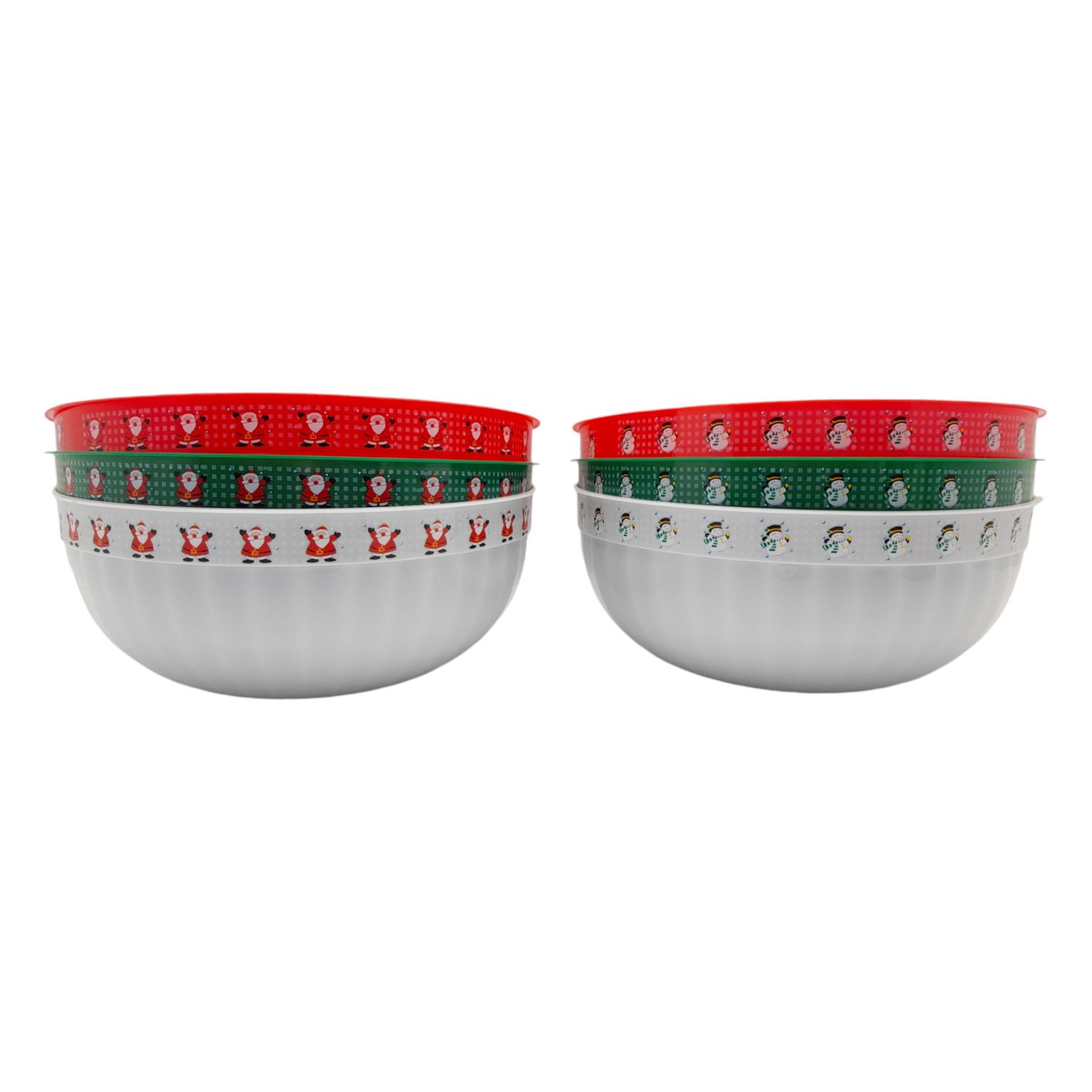 11.75"x11.75"x4.75" Christmas Round Serving Bowl Assorted, Plastic (1 Piece)