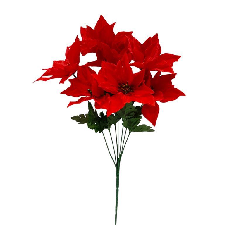 17&quot; Poinsettia Bush x7  Red