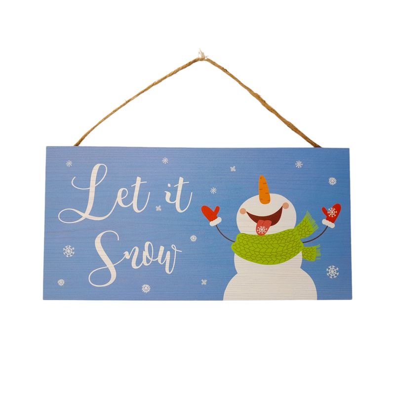 11.8"x6"x0.24" Let It Snow Sign w/Snowman