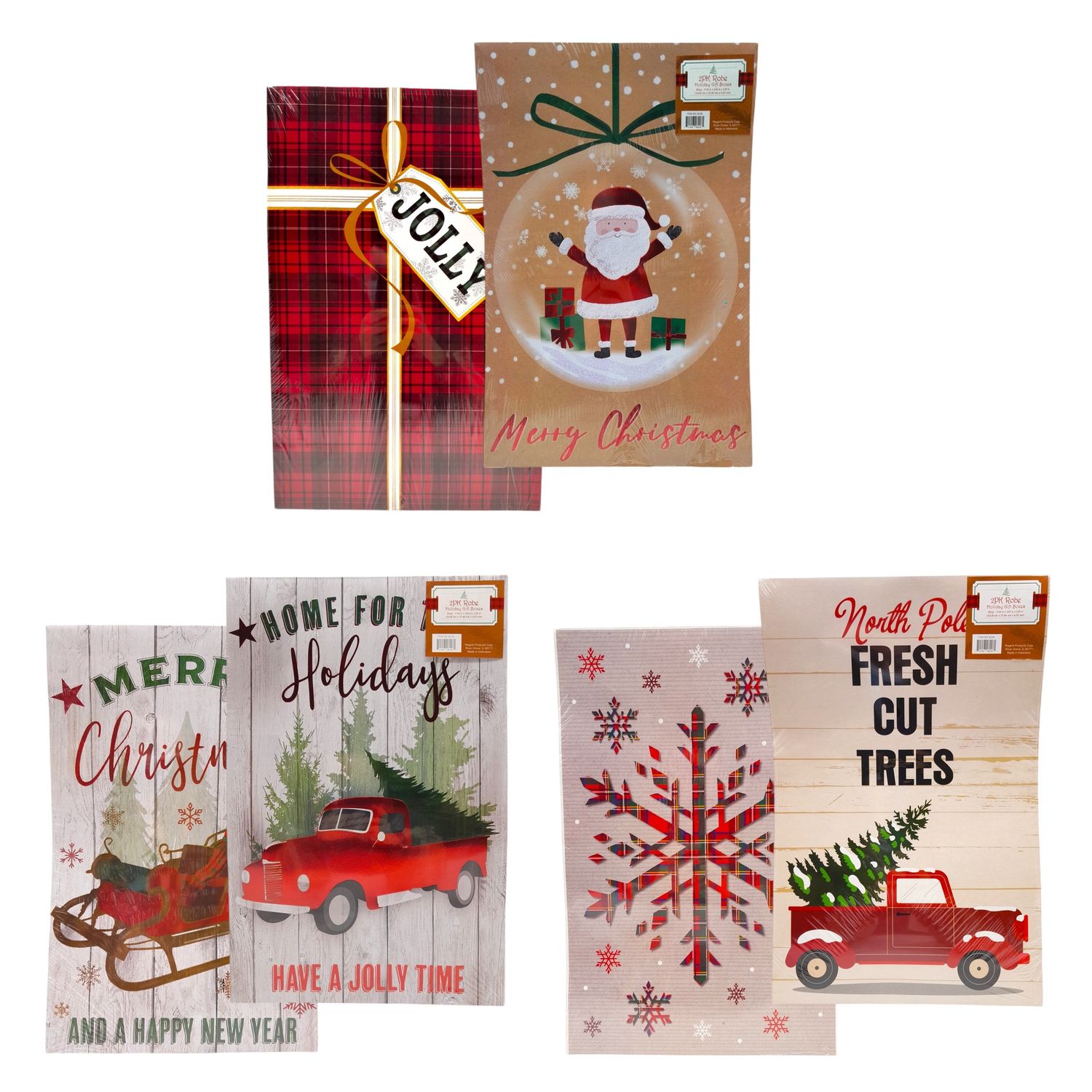 2pc 17"x11"x2.5" Robe Gift Box Assorted