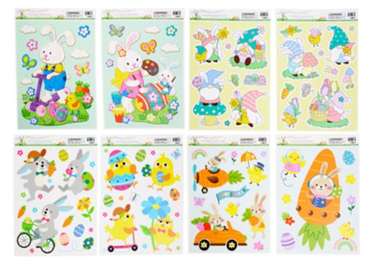 Easter Window Clings Assorted (1 Sheet)