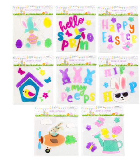 Easter Gel Window Stickers Assorted (1 Pack)