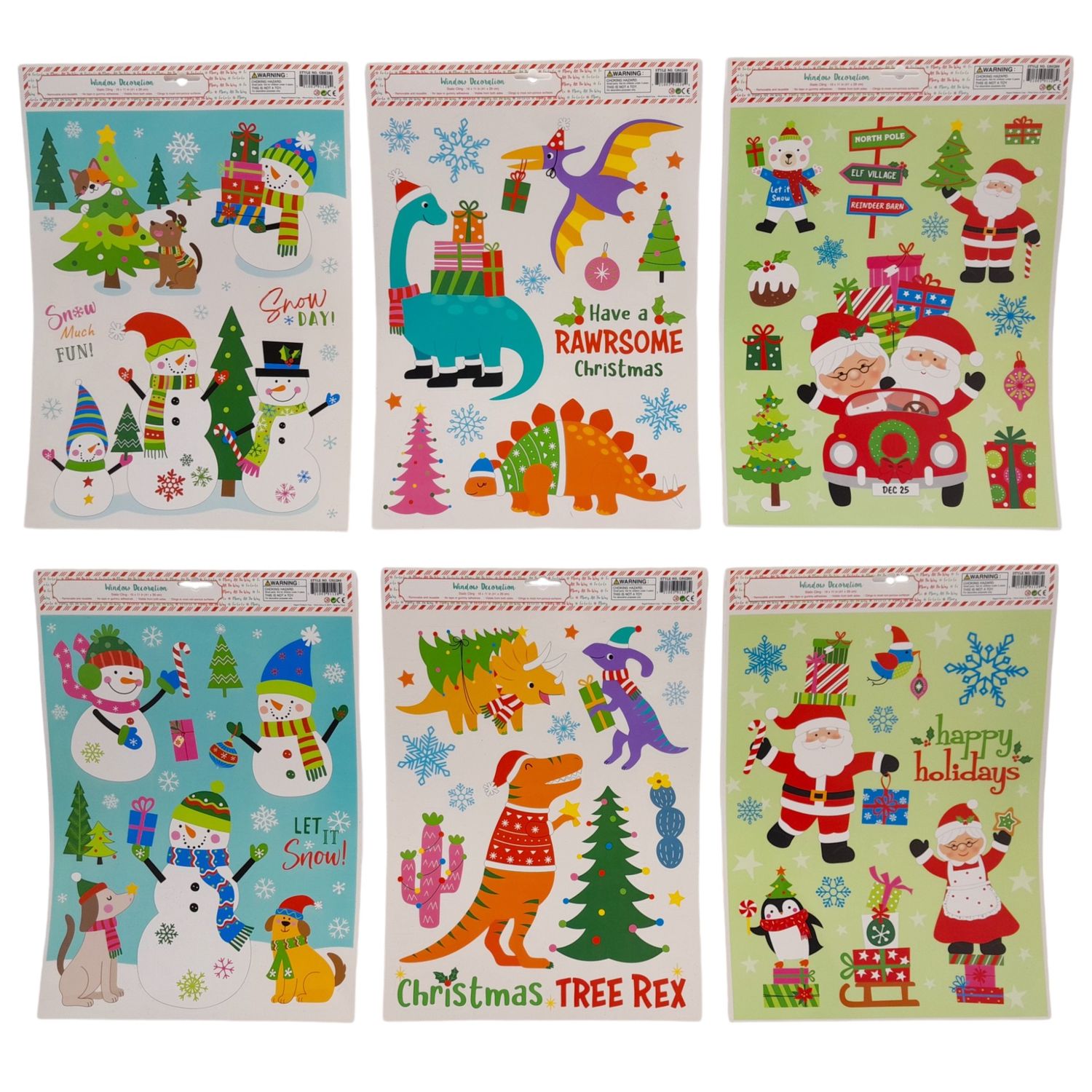 Christmas Window Cling Assorted (1 Piece)
