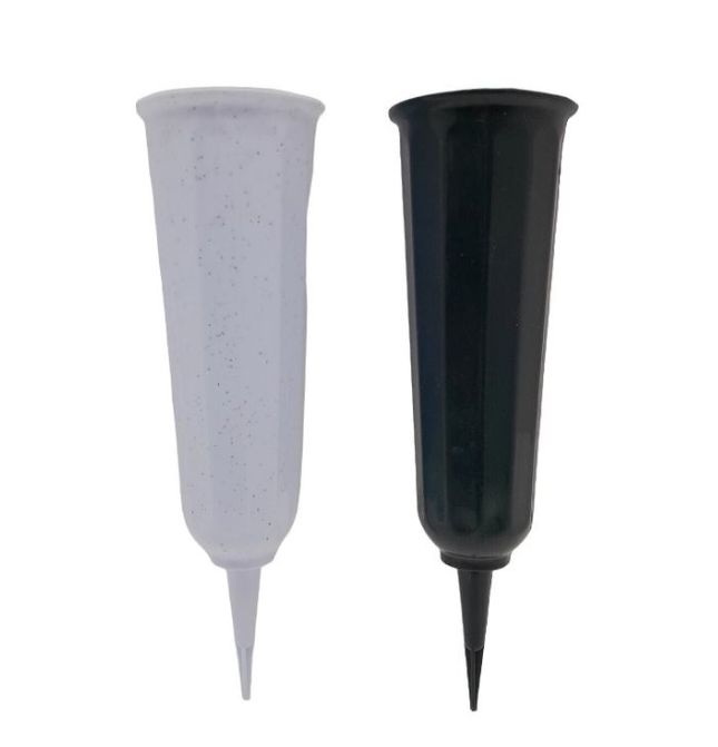 10" Plastic Cemetery Vase w/2.75" Opening Assorted 10" Plastic Cemetery Vase w/2.75" Opening Assorted