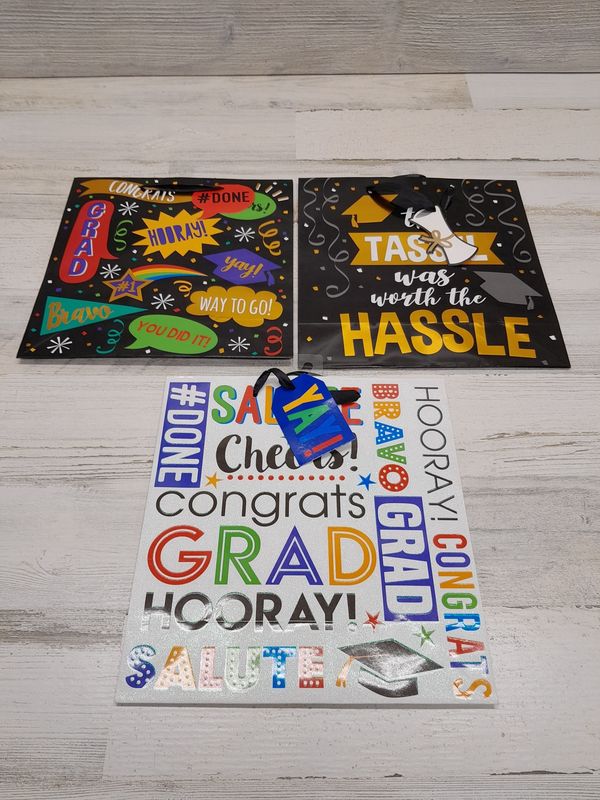 9.75&quot;x4.25&quot;x10.25&quot; Graduation Gift Bag Assorted