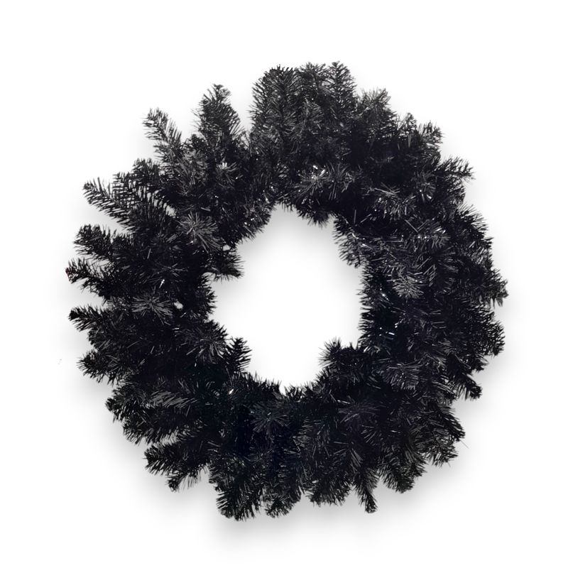24&quot; Double Wreath w/170 Tips Black