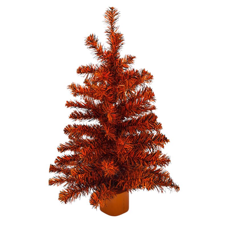24&quot; Tree w/69 Tips &amp; Wood Base Orange/Black