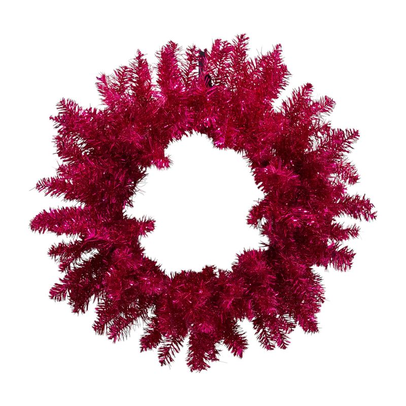 24&quot; Double Wreath Metallic Pink