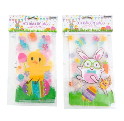 8pc  5&quot;x3&quot;x9&quot; Easter Bakery Bag Assorted