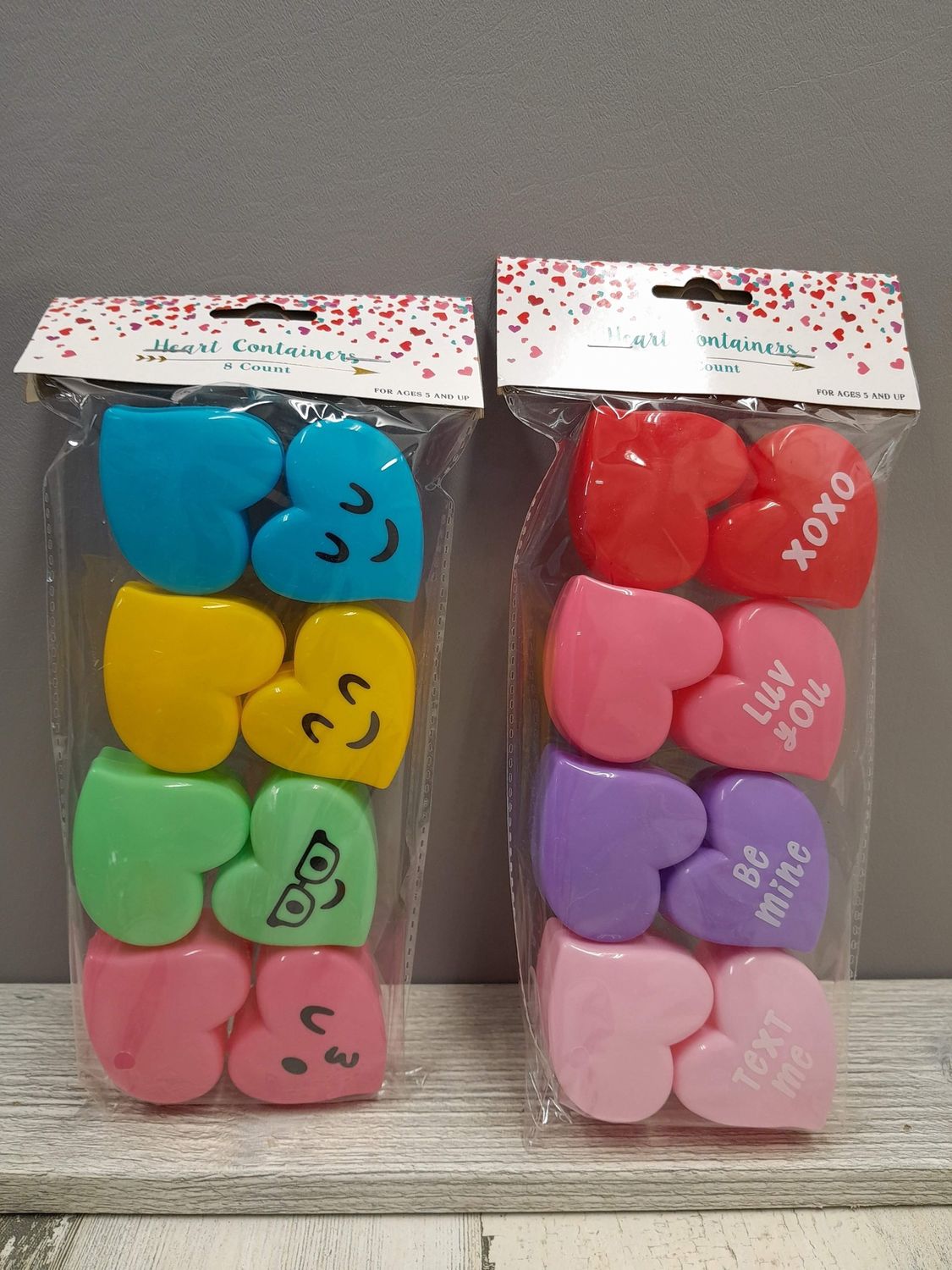 8pc 1.75&quot; Heart Candy Holder Assorted