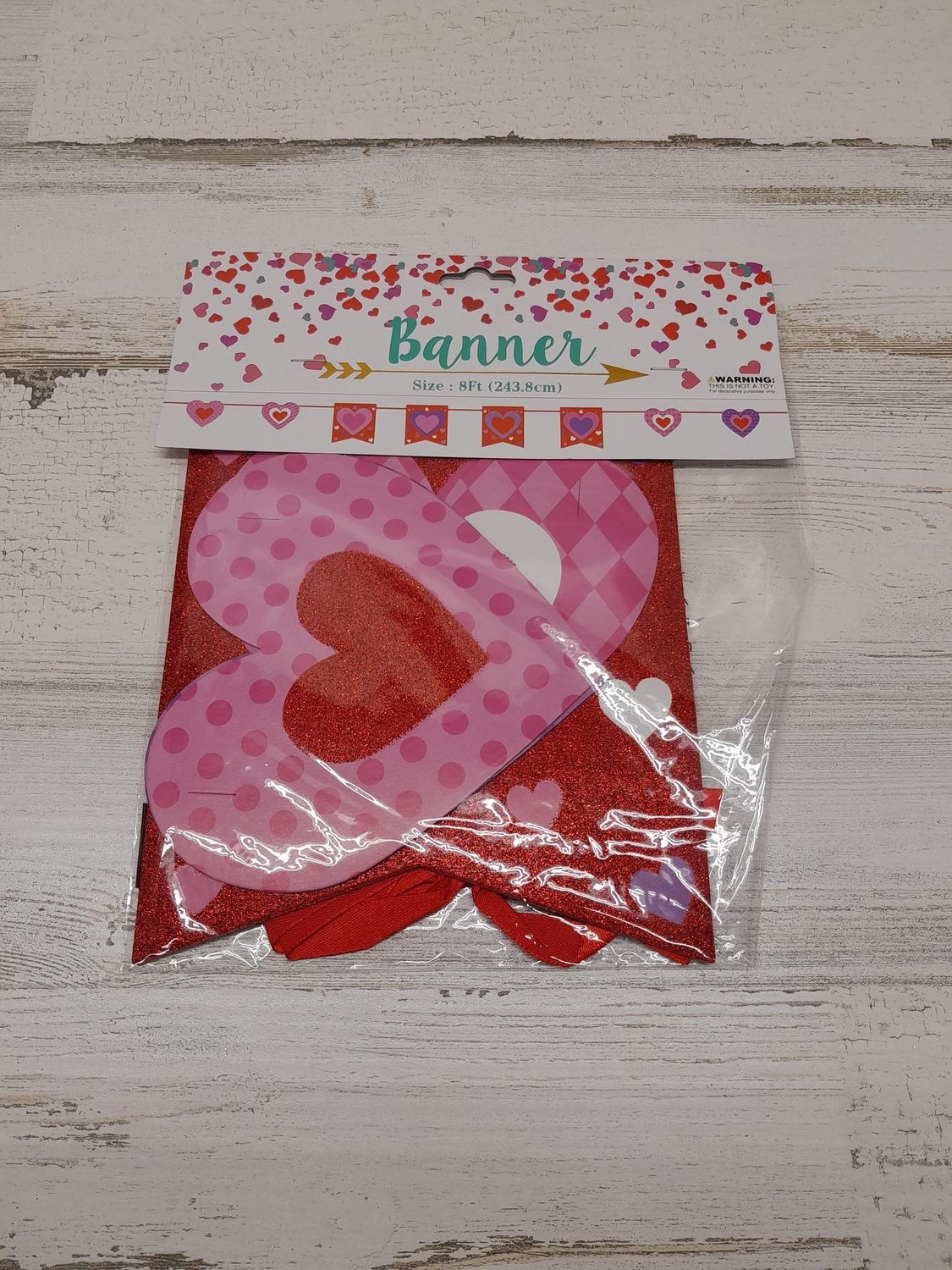 8&#39; Valentine Banner Assorted