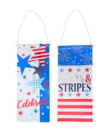 8&quot;x 18.5&quot; Patriotic Hanging Banner Assorted