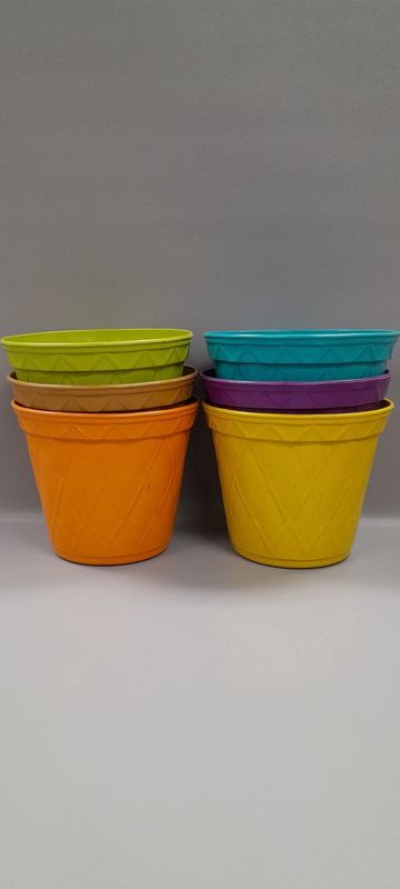 7.5"x6" Round Planter Assorted (Bamboo)