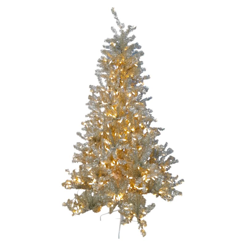 7.5&#39; Led Metallic Silver Tree