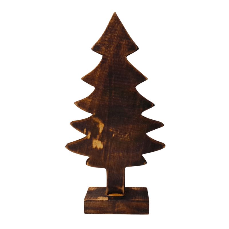 6.5&quot;x12&quot; Wood Christmas Tree Natural