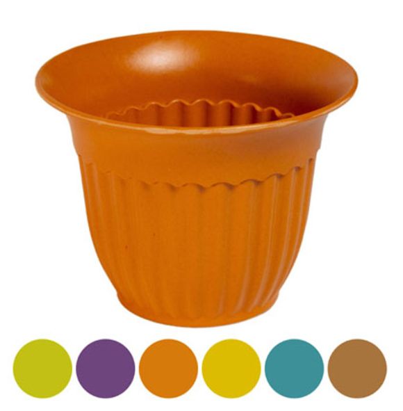 7&quot;x7&quot;x5&quot; Fluted Planter Assorted (Bamboo)