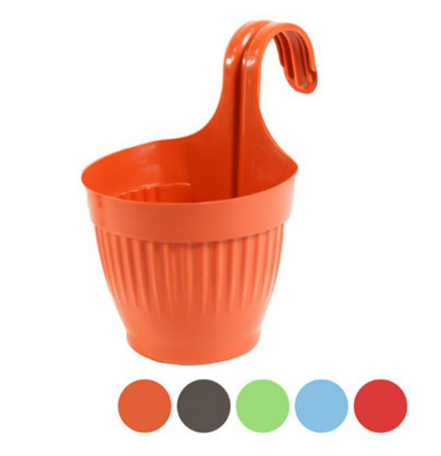 7&quot;x6&quot;x6&quot; Round Hanging Planter Assorted (Plastic)