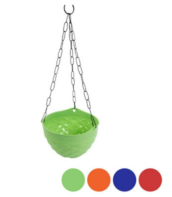 7.5&quot;x4.5&quot; Round Hanging Planter Assorted (Plastic)