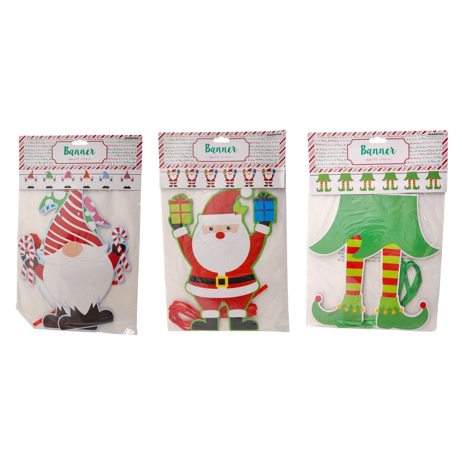 7&#39; Christmas Banner Assorted