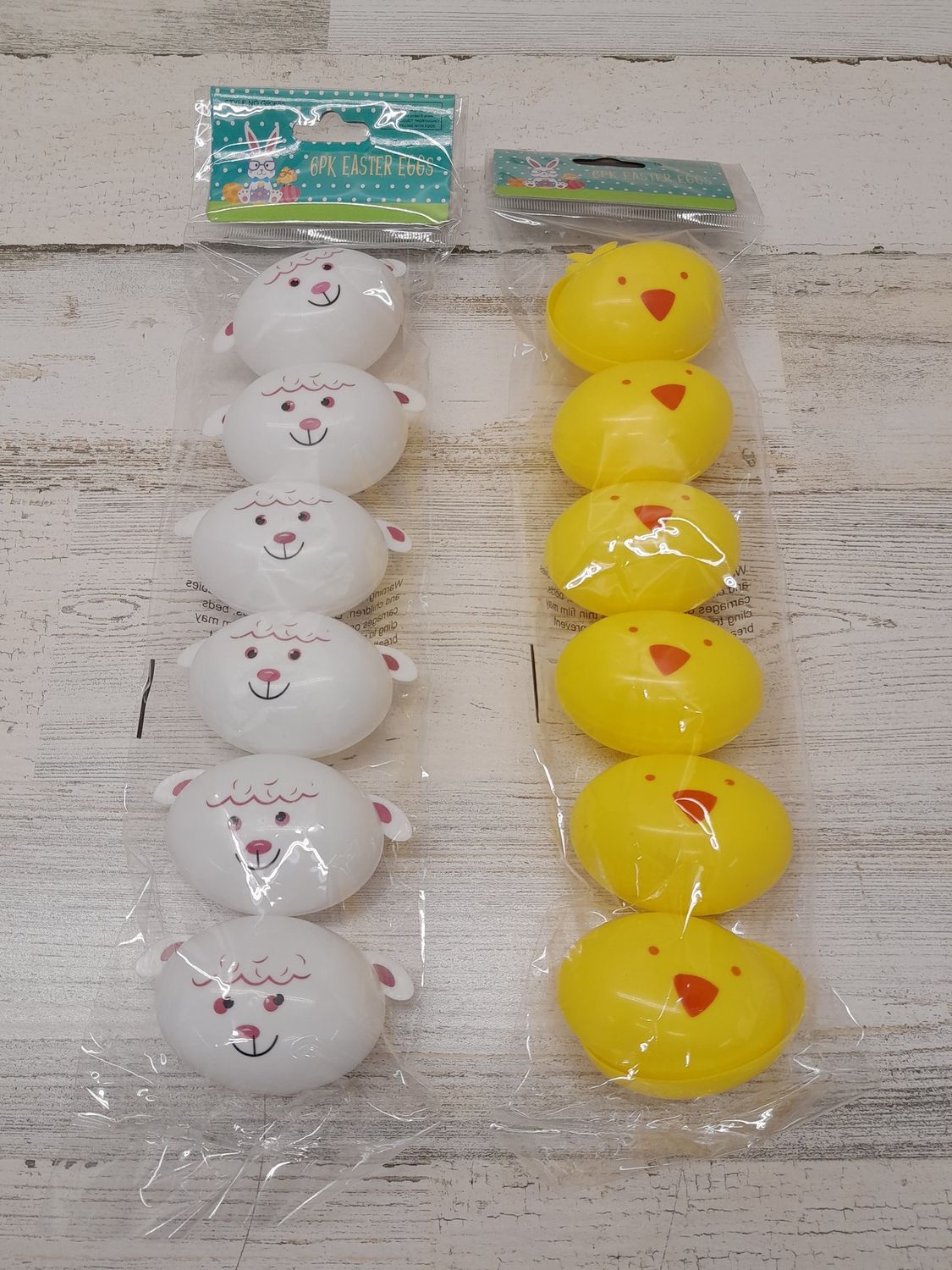 6pc Fillable Easter Eggs  Assorted