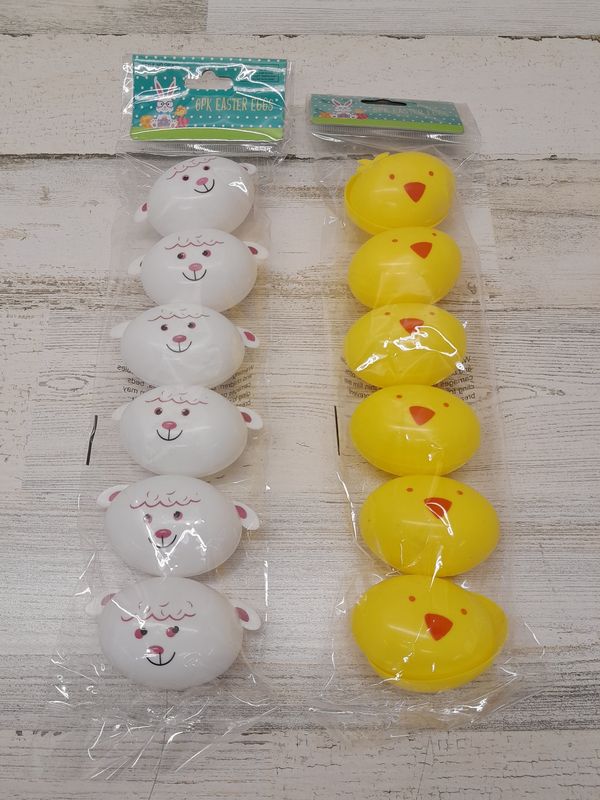 6pc Fillable Easter Eggs  Assorted