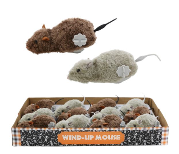 6.75"x2.5" Furry Wind Up Mouse Assorted 6.75"x2.5" Furry Wind Up Mouse Assorted