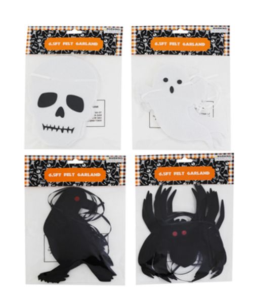 6.5' Halloween Felt Garland Assorted