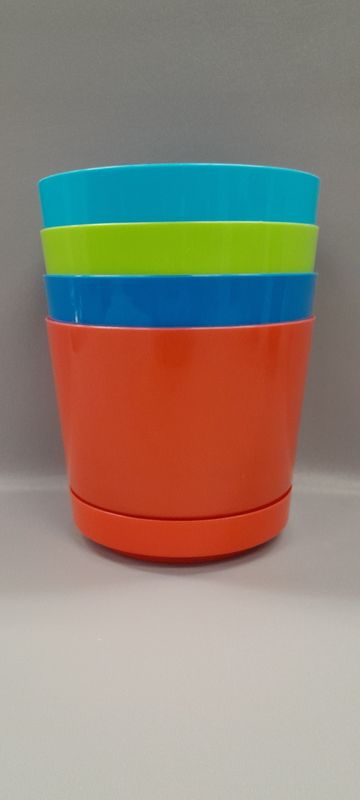 6.25&quot;x5.25&quot; Round Planter Assorted (Plastic)