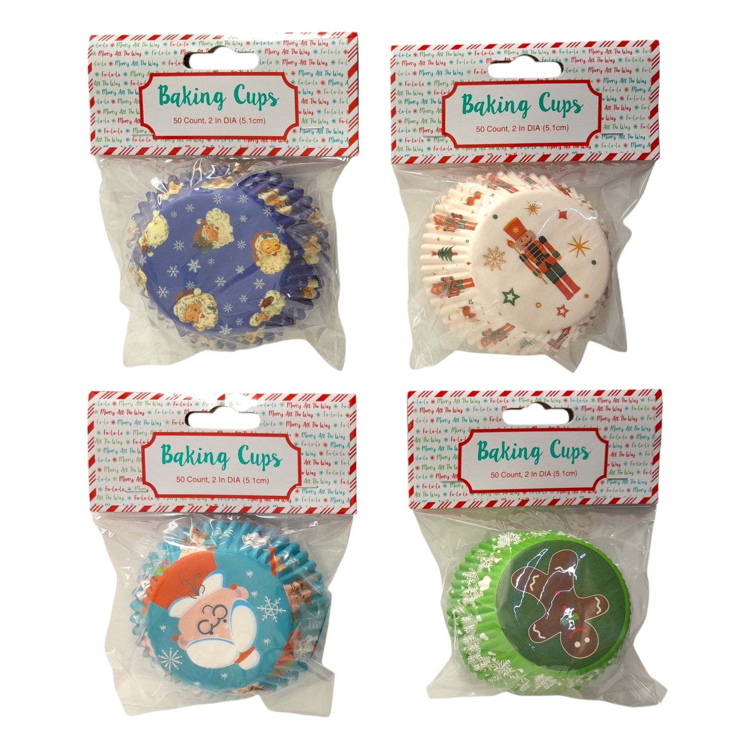50pc 2" Christmas Baking Cups Assorted